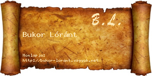 Bukor Lóránt névjegykártya